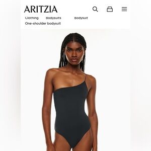(Brown) Aritzia Babaton Contour One-Shoulder Bodysuit